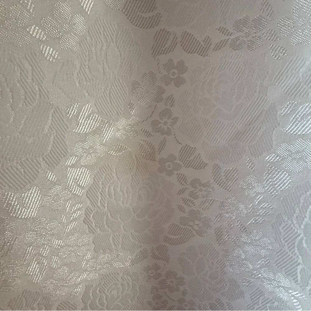 John Meyer Collection  Plus Size Jacquard Floral Textured White Formal Dress - Picture 13 of 15
